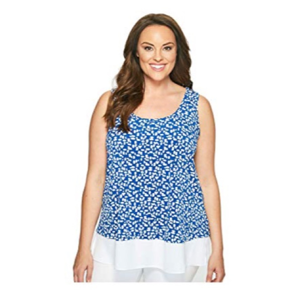 NWT Karen Kane Plus-Size Sheer Hem Tank Top